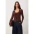TRENDYOLMİLLA Dames Bruin Effen Lang Getailleerd Blouses