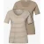 Street One Dames Shirt met ronde V-hals in een pak van 2 in Beige
