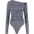 Malelions Women Drape Bodysuit | Dark Grey