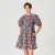 Korte trapeze -jurk met bloemenprint