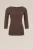 WE Fashion – Dames T-shirt met driekwart mouwen – Bruin – Katoen –