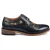 Justin Reess Heren Navy Blauw Leren Bloemenprint Brogue Dresschoenen – Ross