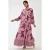 Geprinte Lange Mouwen Viscose Maxi Jurk