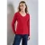 Street One Dames Shirt met ronde V-hals in Rood