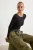 TRENDYOLMİLLA Dames Zwart Effen Lang Getailleerd Blouses