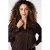 MS Mode satijnen gebloemde blouse – donkerbruin