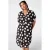 MS Mode viscose zomerjurk met plooien en stippen Plus Size – bruin