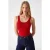 Slim-fit tanktop met U-hals en drukknopen