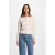 Morgan gebreid vest met wol ecru