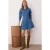 TRENDYOLMİLLA Dames Blauw Effen Extra Kort / Super Mini Lang Casual Blousejurk Jurken