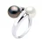 Ring U & Ik Prestige van Zilver 925 Geverfd met Rhodium, versierd met Echte Gecultiveerde Tahitiaanse Parel en FRESHWATERKLEUR NATUURLIJK WIT – 8-9 mm
