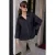 TRENDYOLMİLLA Dames Zwart Effen Driekwart mouw Boxy Overhemden