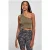 Urban Classics Ladies Cropped Asymmetric Top Khaki