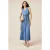 Oltre Long Pleated Lurex Dress Light Blue