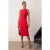 TRENDYOLMİLLA Dames Rood Effen Midi Mouwloos Stijlvol/Avond Bodycon Jurken