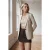 Vrouwen Gewoven Blazer Jas Met Sjaalkraag