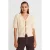 Dames Geribbelde Acryl Polo Cardigan Met Strik Voorzijde
