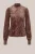 WE Fashion – Dames jersey velvet top met structuur – Regular fit – Bruin –
