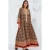 Geprinte V-hals Maxi-jurk