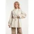 Smashed Lemon Off-white blazerjas met ceintuur en visgraatdessin |