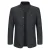 Heren korte slim fit jas met opstaande kraag Business Casual wollen overjas grijs
