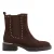 Graceland enkelboots met blokhak – bruin