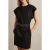 Reiss Short Sleeve Linen Dress Black