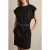 Reiss Short Sleeve Linen Dress Black