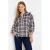 LOLALIZA geruite blouse met pailletten – blauw/bruin