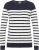 Dreimaster Gebreide trui takelage Dames marine wol wit