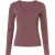Zachte top met V-hals en lange mouwen in stoffig mauve.