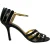 Manolo Blahnik Bicolor Enkelband Sandalen in Zwart Leer