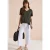 Cecil Dames Blouse shirt met V-hals en knoop in Groen