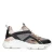 Manfield leren sneakers zwart/beige