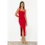 TRENDYOLMİLLA Dames Rood Effen Midi Mouwloos Stijlvol/Avond Bodycon Jurken