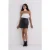 Karl Lagerfeld Faux Leather Zip Skirt Black