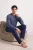 TRENDYOL MAN Heren Donkerblauw Met slogan Lang, Regular fit Pyjama- Sets