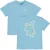 QPI T-shirt met backprint blauw