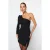 TRENDYOLMİLLA Dames Zwart Effen Kort / Mini Lang Stijlvol/Avond Bodycon Jurken