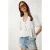 V-hals Korte Mouwen Kant Blouse met Koordjes
