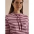 Shirt met lange mouwen, trechterhals en strepen