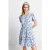 Rich & Royal Printed Crinkle Dress Recycled Cotton Blue