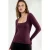 Aangepaste Blouse met Lange Mouwen en Vierkante Kraag