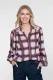 Geisha Blouse Check Lurex 63576-70 Blouse 10 Off-white/port/blue