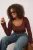 Trendyol Curve Dames Bruin Effen Lang Regular fit Grote maten Blouses
