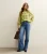 Groene top met strik en lange mouwen