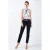 Broek met contrast witte streep