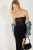 Zwarte Pailletten Strapless Bustier Vrouw