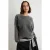 TRENDYOLMİLLA Dames Grijs Effen Lang Regular fit Sweatshirts