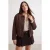 TRENDYOLMİLLA Dames Bruin Effen Lang, Regular fit Grote maten Jassen